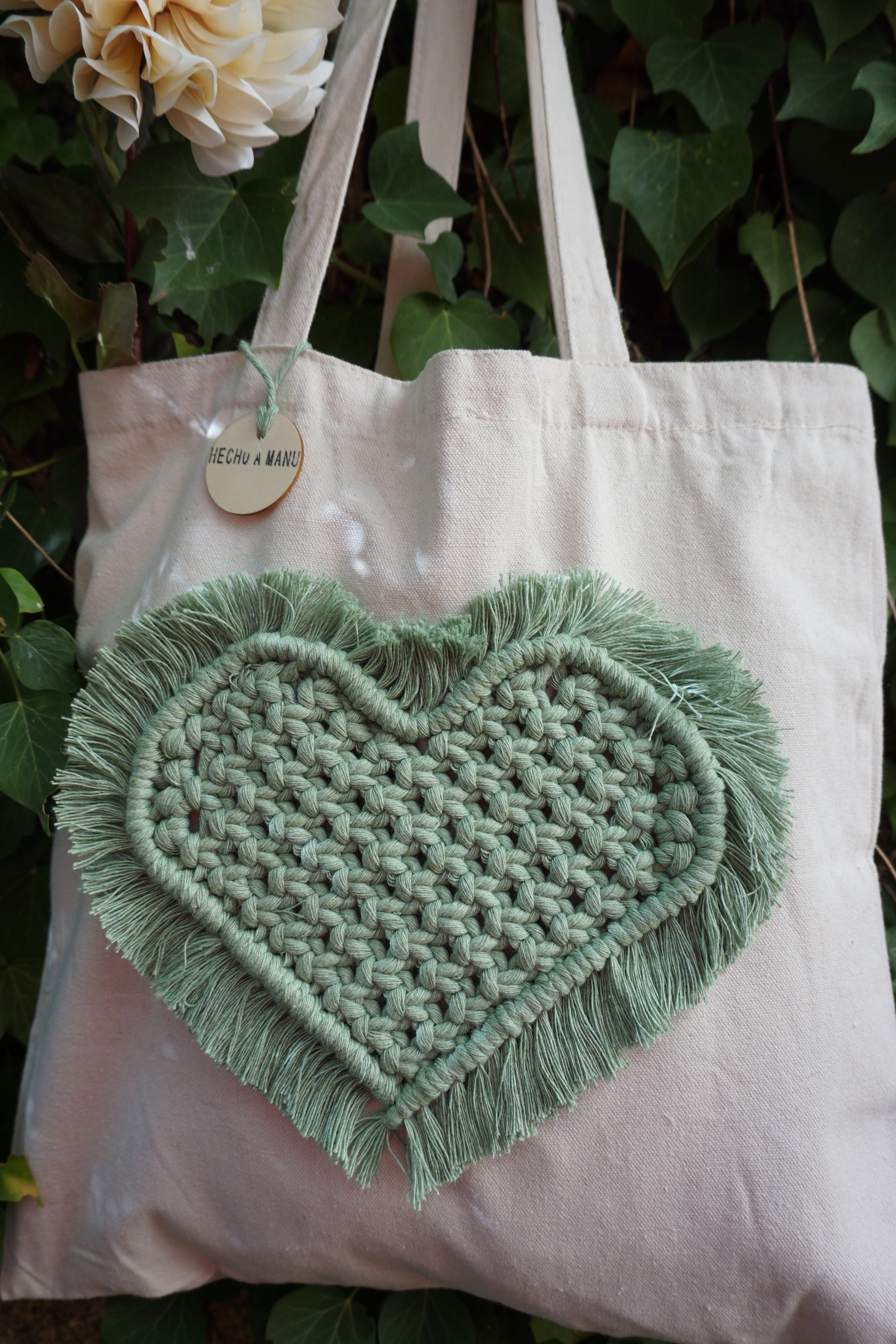 TOTE BAG CORAZÓN COLOR VERDE CACTUS