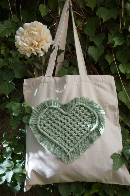TOTE BAG CORAZÓN COLOR VERDE CACTUS
